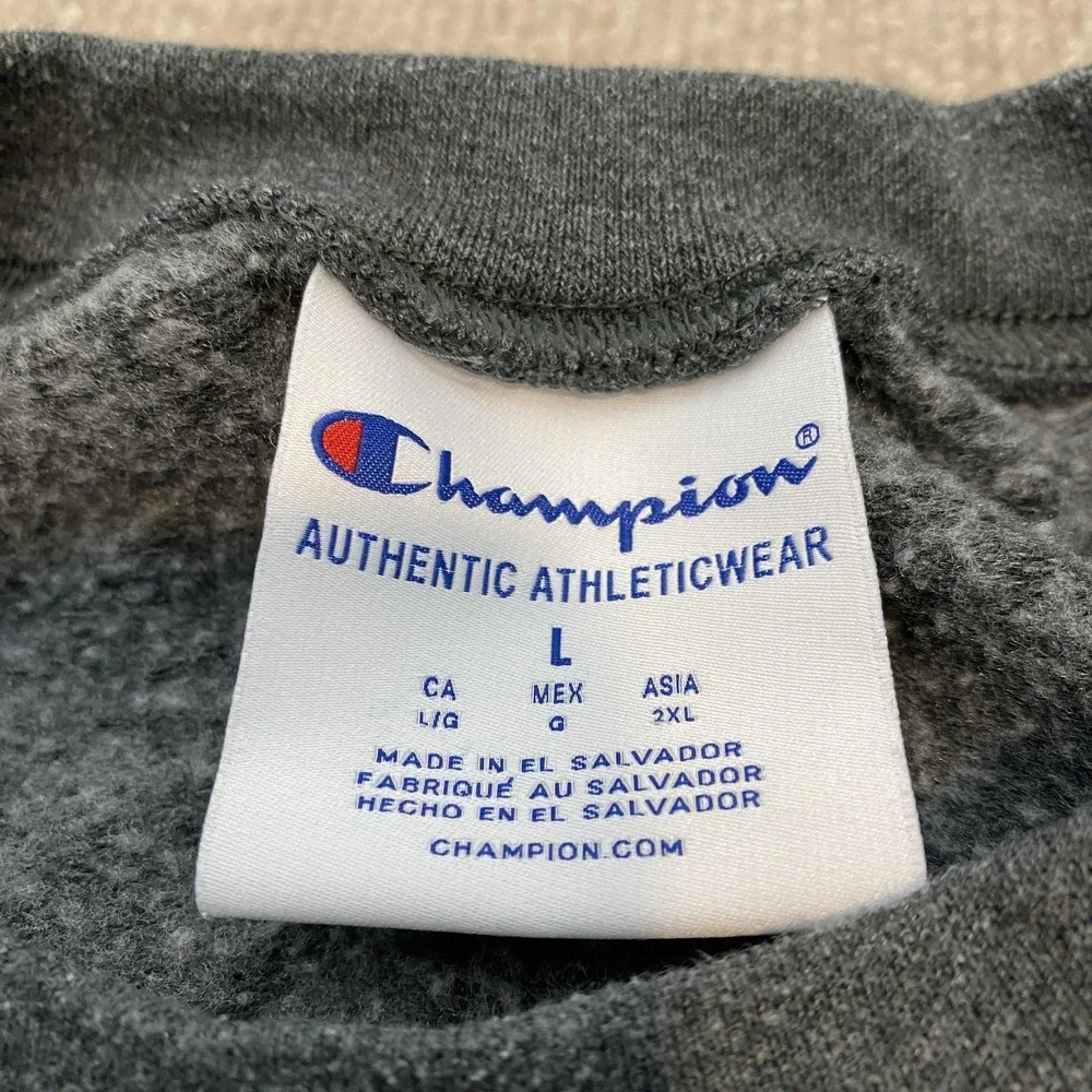 Champion Sweatshirt‎ Mens Large Gray Ole Miss Crewneck Fleece Embroidered